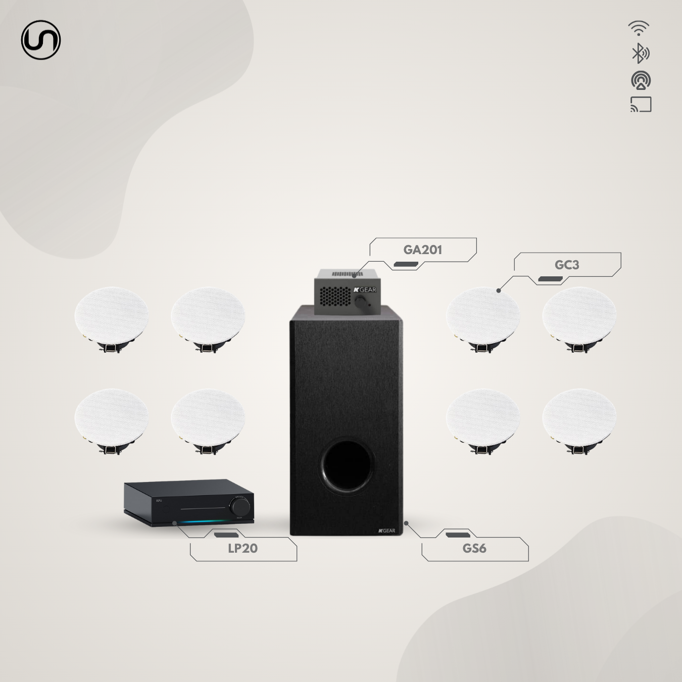 Premium Audio Distribution Set (In-ceiling)