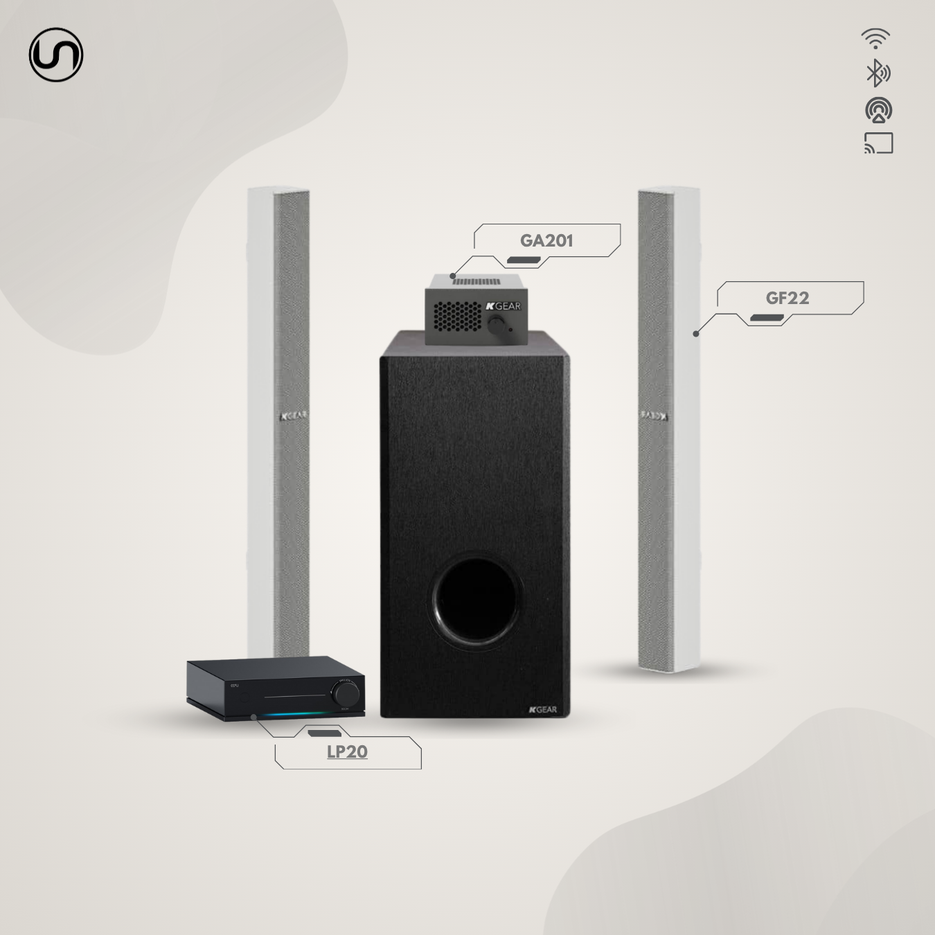 Premium Audio Distribution Set (On-Wall)