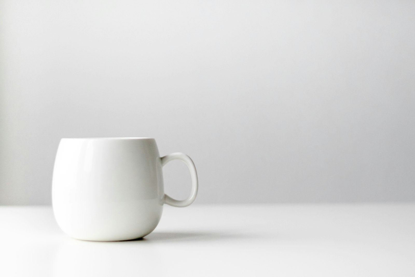 White stoneware mug