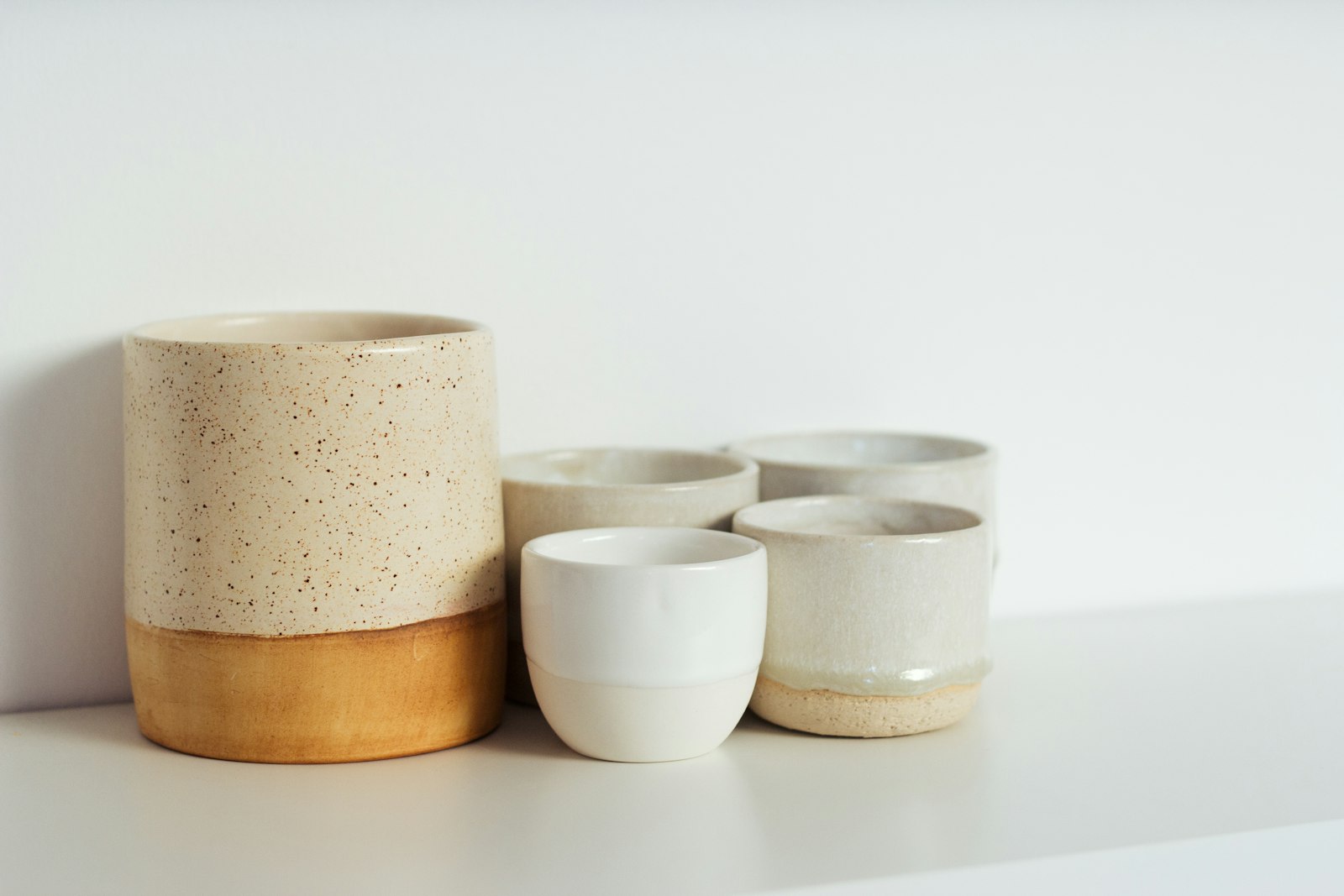 Pair of speckled ceramic cups