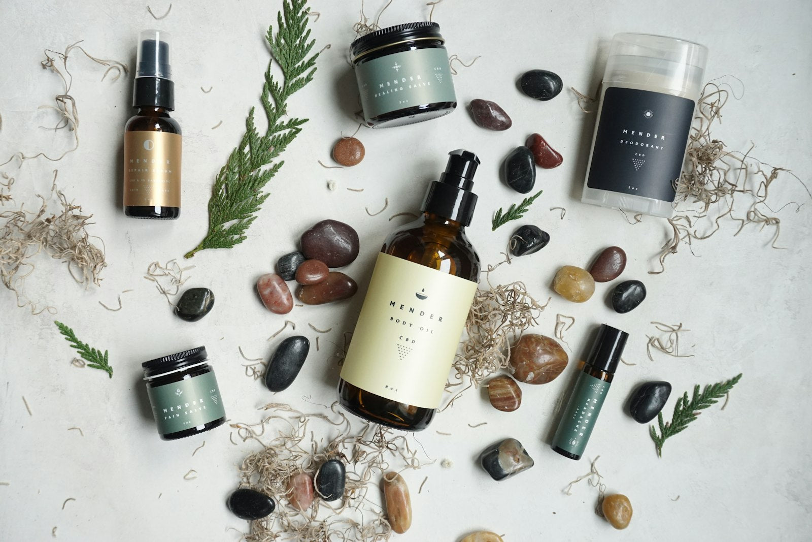 Facial oil trio flat lay