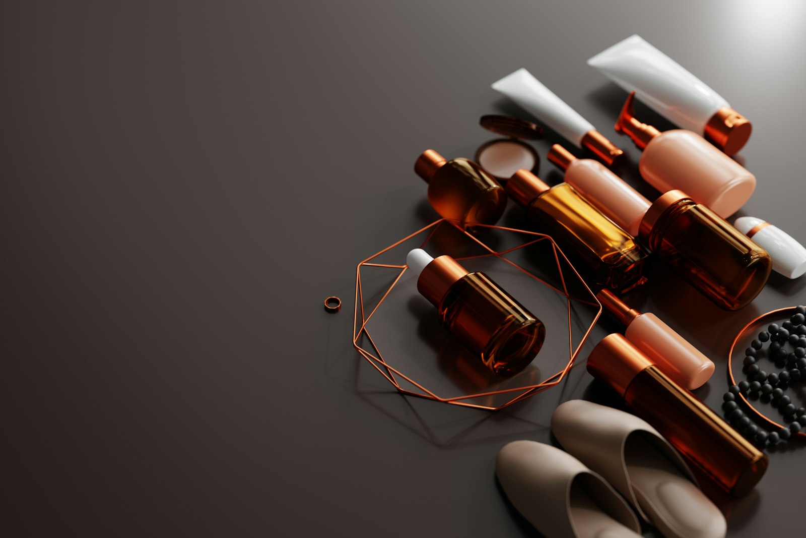 Vitamin C serum dropper bottles